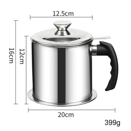 Stainless Steel Oil Strainer Pot With Filter