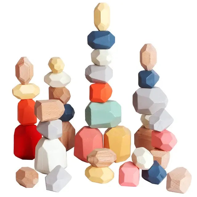 Wooden Stacking Stones Sensory Toy