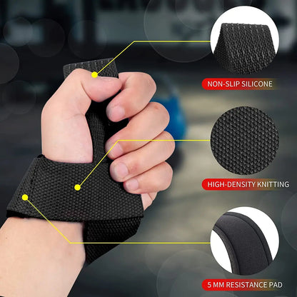 Anti-Slip Silicone Weightlifting Wrist Straps