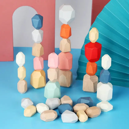 Wooden Stacking Stones Sensory Toy