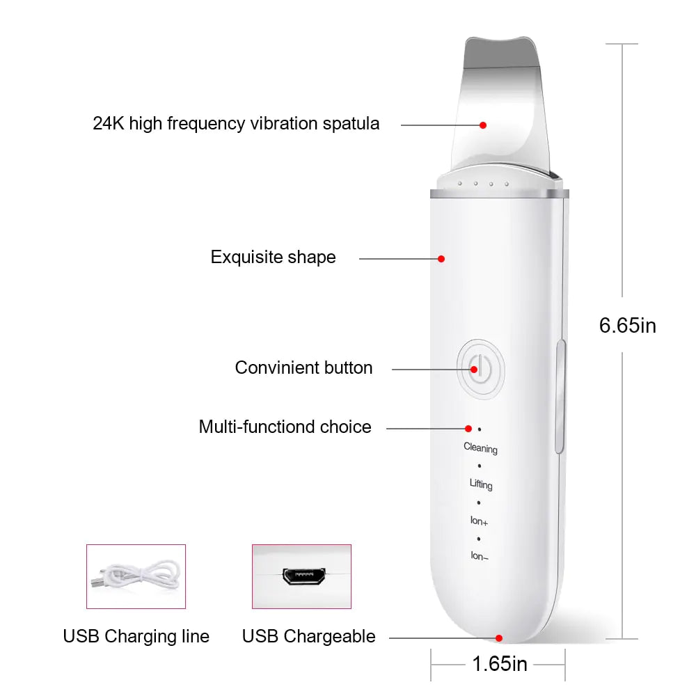 Ultrasonic Skin Scrubber Spatula