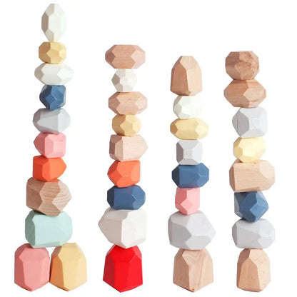 Wooden Stacking Stones Sensory Toy